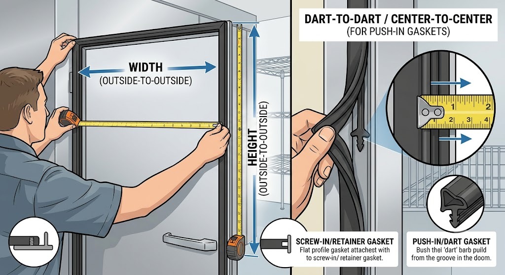 How to measure door gasket.
